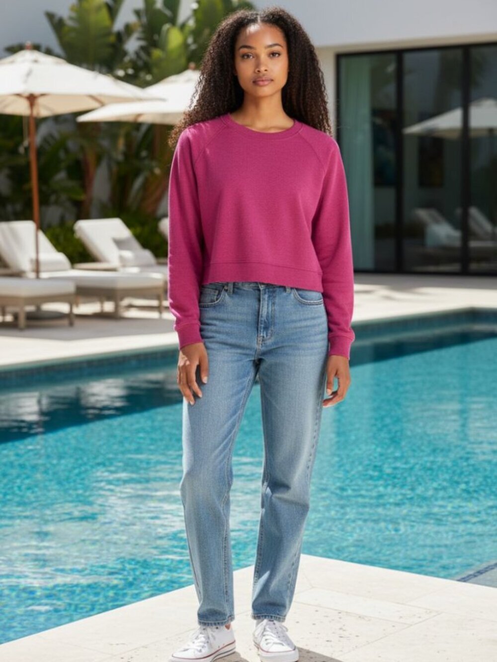 Sweaty Betty After Class Crop Sweatshirt Adventure Pink Size M US 8